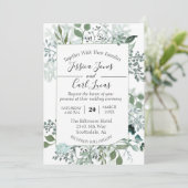 Invitation Aquarelle Verdure Feuille cadre botanique (Debout devant)