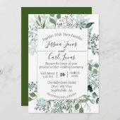 Invitation Aquarelle Verdure Feuille cadre botanique (Devant / Derrière)