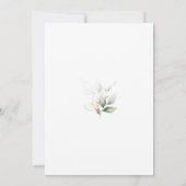 Invitation Aquarelle Verdure Feuille Gold PHOTO Mariage (Dos)