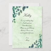 Invitation Aquarelle Verdure Feuilles d'Eucalyptus Demoiselle (Devant)