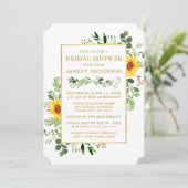 Invitation Aquarelle Verdure Fleurs de soleil Fête des mariée (Debout devant)