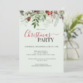 Invitation Aquarelle Verdure Floral Noël Fête de Noël (Debout devant)