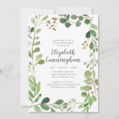 Invitation Aquarelle Verdure Foliage Baby shower virtuel (Devant)