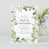 Invitation Aquarelle Verdure Foliage Baby shower virtuel (Debout devant)