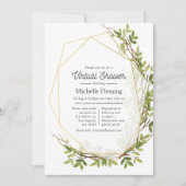 Invitation Aquarelle Verdure Géométrique Douche virtuelle (Devant)