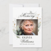 Invitation Aquarelle Verdure Gold Célébration de la vie (Dos)