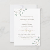 Invitation aquarelle verdure | MARIAGE (Devant)