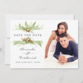 Invitation Aquarelle Verdure Mariage Enregistrer la date (Devant)