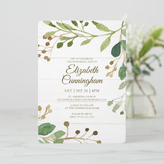 Invitation Aquarelle Verdure Mémorial de la verdure (Debout devant)