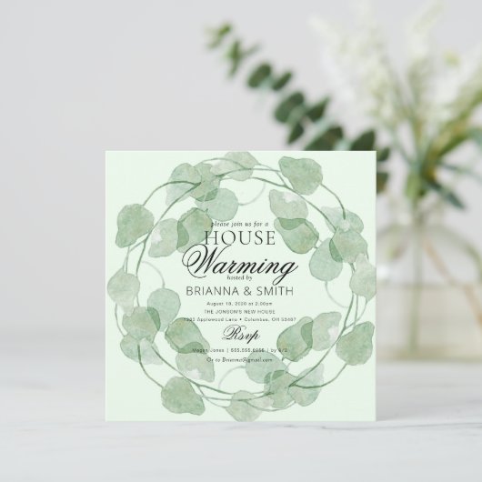 Invitation Aquarelle Verdure Ménage (Debout devant)