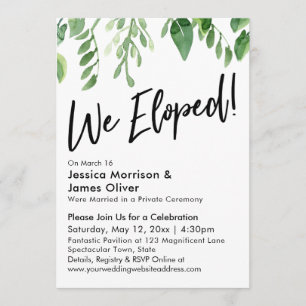 Invitation Aquarelle Verdure Nous Avons Été ! Réception uniqu
