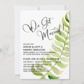 Invitation Aquarelle Verdure Nous nous sommes mariés ! Après- (Devant)