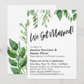 Invitation Aquarelle Verdure Nous nous sommes mariés ! Célébr (Devant / Derrière)