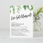 Invitation Aquarelle Verdure Nous sommes mariés ! Célébration (Debout devant)
