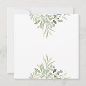 Invitation Aquarelle Verdure Or Mariage de script géométrique (Dos)