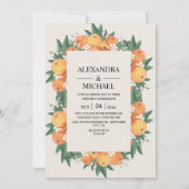 Invitation Aquarelle Verdure Orange Blossom Mariage moderne (Devant)