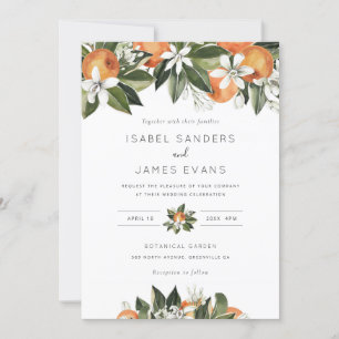 Invitation Aquarelle Verdure Orange Blossom Mariage moderne
