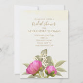 Invitation Aquarelle Verdure pivoine Aquarelle florale (Devant)