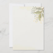 Invitation Aquarelle Verdure pivoine Aquarelle florale (Dos)