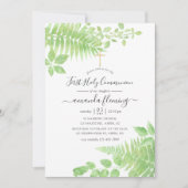Invitation Aquarelle Verdure Première Communion sainte (Devant)