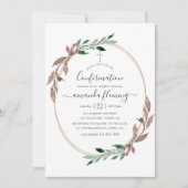 Invitation Aquarelle Verdure rustique Confirmation hivernale (Devant)