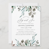 Invitation Aquarelle Verdure rustique Sip et voir (Devant)