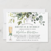 Invitation Aquarelle Verdure Sage Vert Bridal Brunch (Devant)