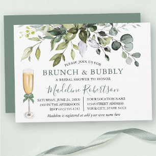 Invitation Aquarelle Verdure Sage Vert Bridal Brunch