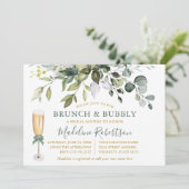 Invitation Aquarelle Verdure Sage Vert Gold Bridal Brunch (Debout devant)