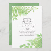 Invitation Aquarelle Verdure Sip and See (Devant / Derrière)
