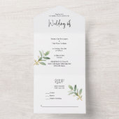 Invitation aquarelle verdure tout en un (À l'intérieur)