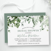 Invitation Aquarelle Verdure Vivy Ferns Sage Douche verte