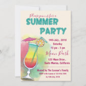 Invitation Aquarelle | Verre à cocktails | Soirée (Devant)