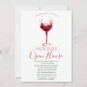 Invitation Aquarelle Verre Snowflakes Open House (Devant)