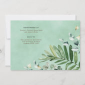 Invitation Aquarelle Vert Baby shower Neutre Par Mail (Dos)