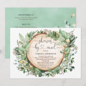 Invitation Aquarelle Vert Baby shower Neutre Par Mail (Devant / Derrière)