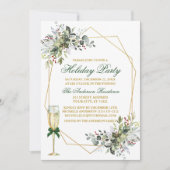 Invitation Aquarelle Vert Berries Vacances Or Vert (Devant)