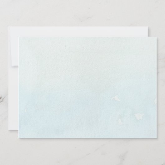 Invitation Aquarelle vert bleu océan transparent Original (Dos)