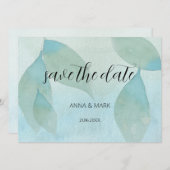 Invitation Aquarelle vert bleu océan transparent Original (Devant / Derrière)