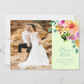 Invitation Aquarelle vert Boho Floral Gras Printemps été (Devant)