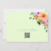 Invitation Aquarelle vert Boho Floral Gras Printemps été (Dos)