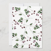 Invitation Aquarelle Vert Bourgogne Floral Mariage Wreath (Dos)