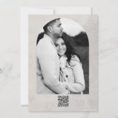 Invitation Aquarelle Vert Cactus Gris Mariage Merci (Dos)