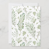 Invitation Aquarelle Vert Doré 50e Anniversaire (Dos)