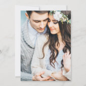 Invitation Aquarelle vert Dusty Blue Photo Mariage or (Dos)