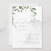 Invitation Aquarelle Vert Fête des mariées Mariage robe (Devant)