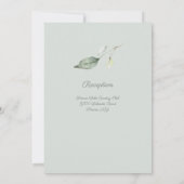 Invitation Aquarelle Vert Feuilles Mariage élégant (Dos)