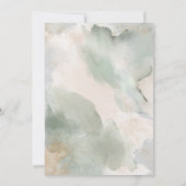 Invitation Aquarelle Vert Floral Or Oval Frame (Dos)