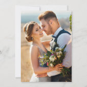 Invitation Aquarelle vert Floral Photo Retour Mariage (Dos)