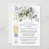 Invitation Aquarelle vert nuptiale déjeuner nuptiale Dusty bl (Devant)